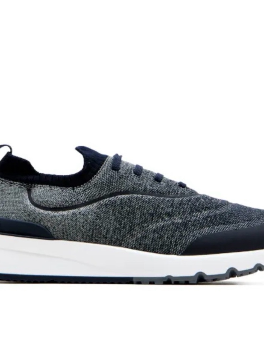 Brunello Cucinelli Navy and Gray Knit Lace-Up Sneakers - Picture 3 of 11